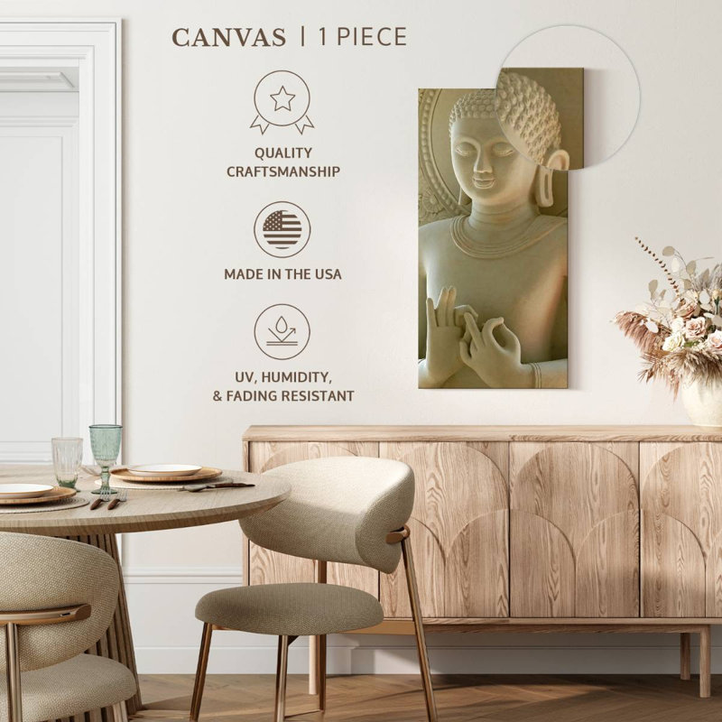 «Limestone Buddha», reproduction sur toile tendue, H 36 po x l 18 po x P 1,25 po