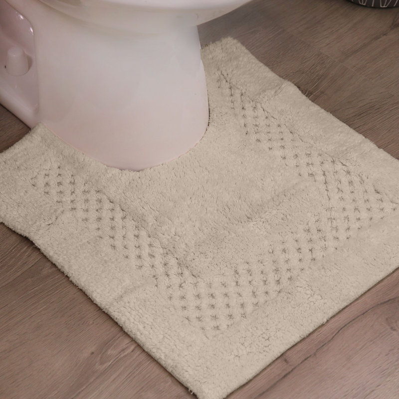 Tapis 100% coton en U lavable à la machine avec envers en latex Classy Bathmat Collection, Ivoire