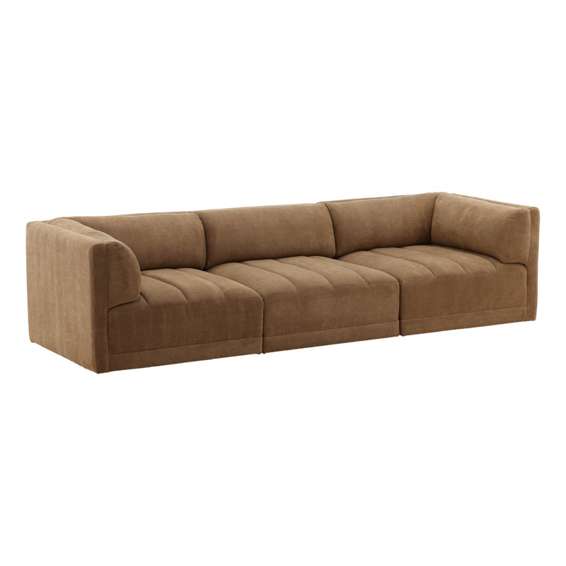 Magda 113" Wide Upholstered Sofa, Terracotta, Sepulveda Coco