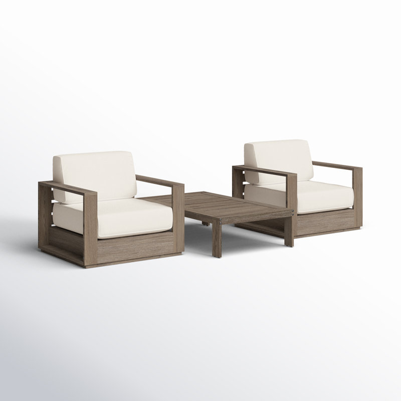 Hilde 2 - Person Patio Conversation Sets with Cushions, Brown