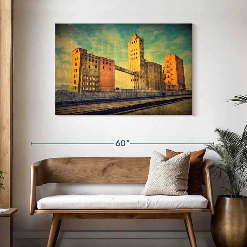 Lilie Vintage Buildings, 30" H x 45" W