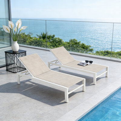 Nanafalia Aluminum 77.5" Long Reclining Single Chaise