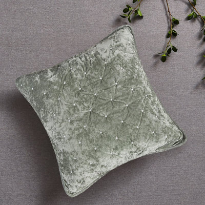 Housse de coussin en velours à pois 18 po 