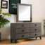 "Commode moderne en bois clair avec miroir - Rangement surélevé et style minimaliste
