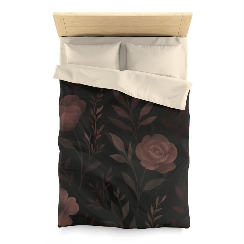 Microfiber Duvet Cover Boho Style, Design 67, Twin Duvet Cover, Cream