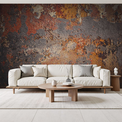 Peel and Stick Wallpaper Abstract old worn weathered rusty steel metal surface Wall Murals 69"H x 96"W Removable PVC Wall Paper Self-Adhesive Wall Paintings Art Decor for Bedroom Living Room
