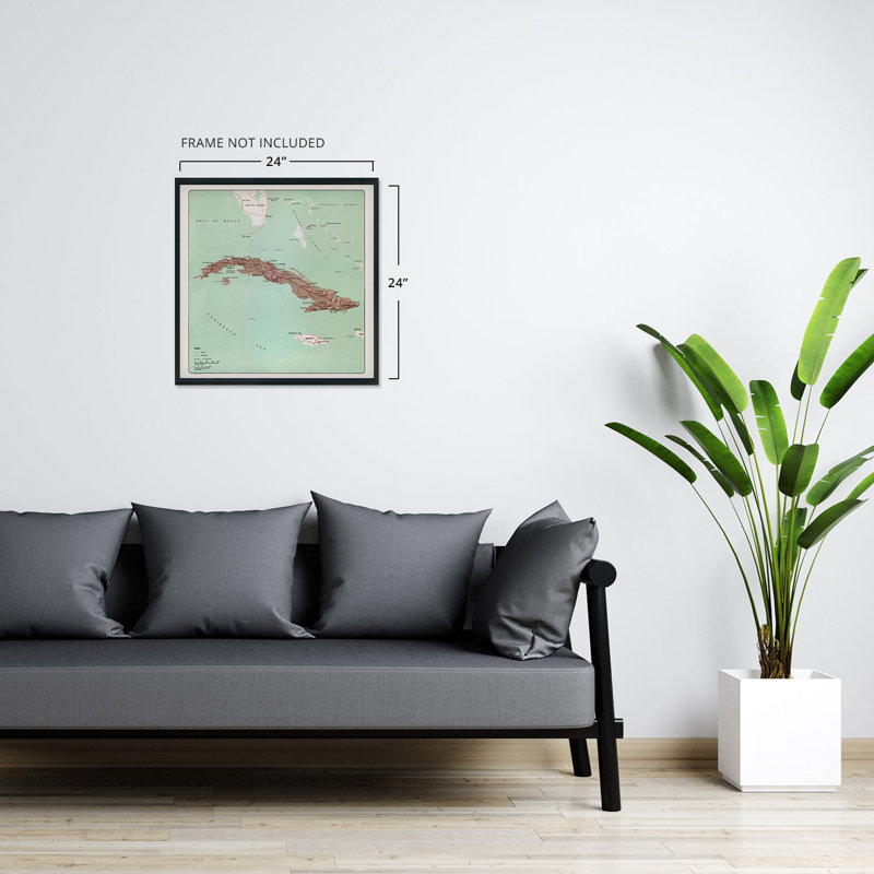 " 1962 Cuba Map ", 24'' W x 24'' H