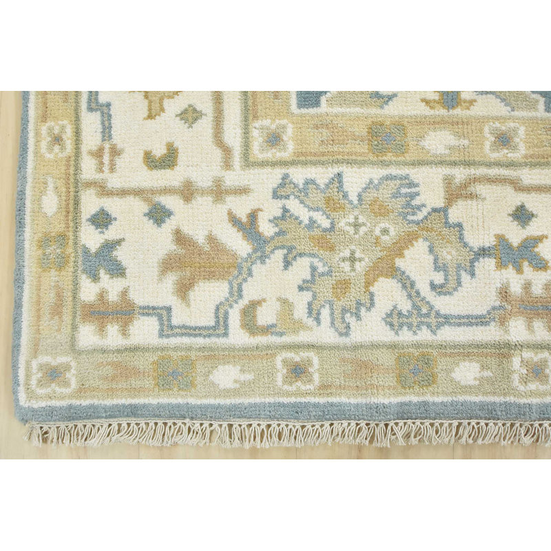 Tapis oriental en laine noué à la main bleu Nastaho
