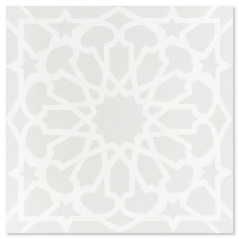 Andalusia Petite Fog 8" x 8" Cement Patterned Wall & Floor Tile