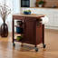 Chariot utilitaire Martini avec roulettes et tablettes en noyer et naturel, H 30,60 po x l 32,90 po x P 18,35 po