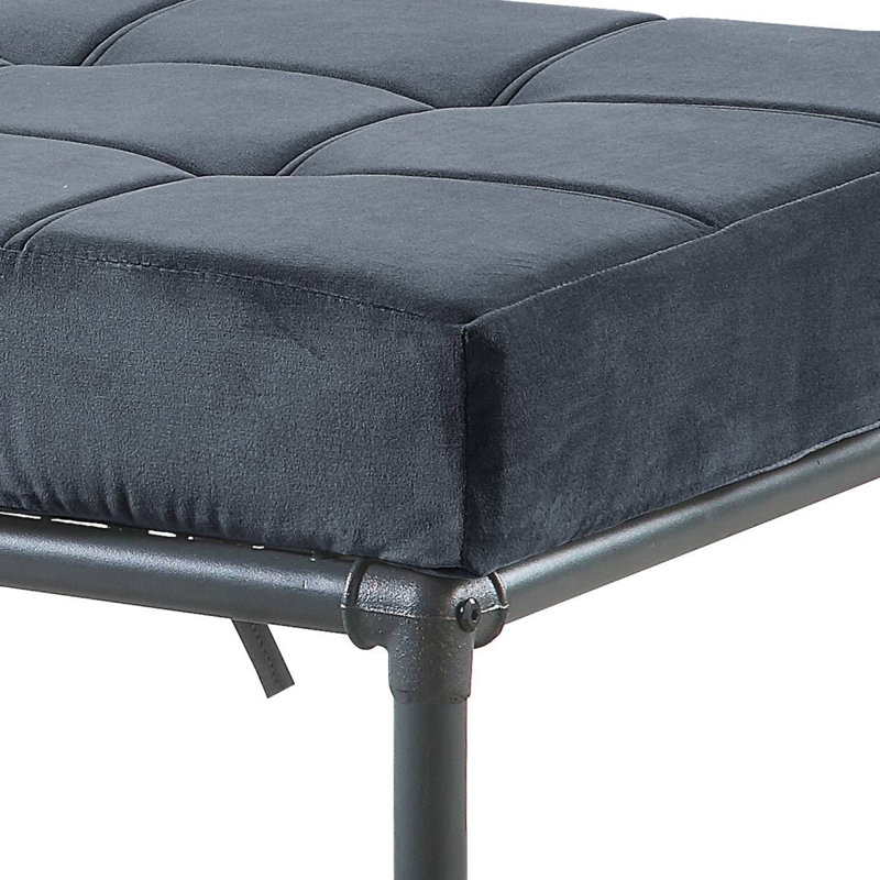 Banc gris et gris capitonné