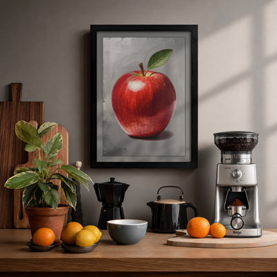 Crimson Apple Study Botanical - Framed Print