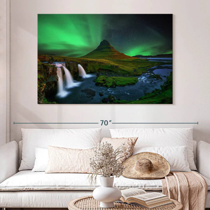 Alvord Kirkjufell - lueur verte, H 34 po x l 51 po