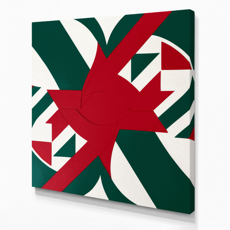 «Geometric Abstraction 13», art mural sur toile verte, H 8 po x l 8 po