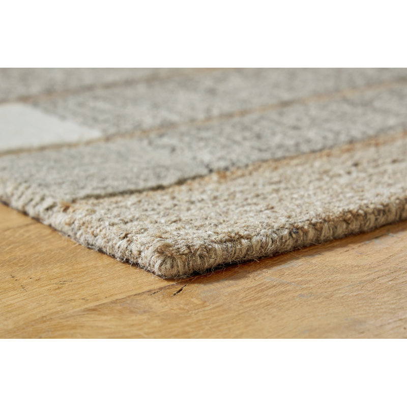 Gray Handmade Tufted Wool and Cotton 5' x 7' Rug