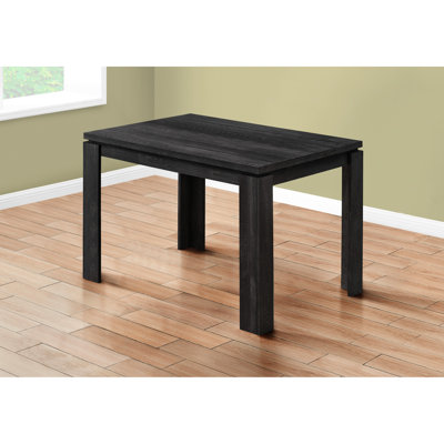 48" Rectangular Dining Table, Black Laminate Finish, Modern Aesthetics For Room Rectangular, Fits Compact Rooms