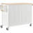 Kitchen Island Cart With Solid Wood Top And Locking Wheels, 4 Door Cabinet And Drawers-1399883364