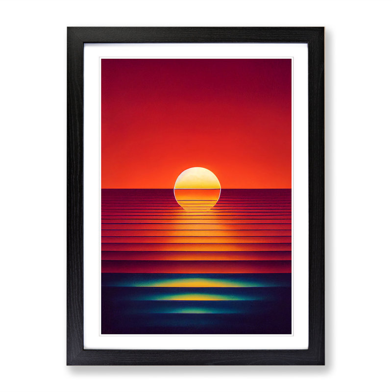 Sunset Crystal - Picture Frame Print, 64cm H x 25cm W x 2cm D, Black