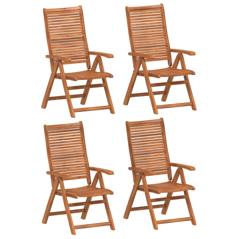Solid Wood Garden Chair With Cushion Folding Chair Set