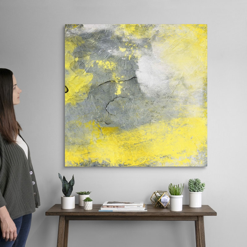 «Cosmic Yellow II» par Jace Gray - reproduction sur toile, H 36 po x l 36 po x P 1,25 po, Toile tendue