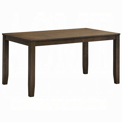 Rectangular Dining Table 1Pc Solid Rubber Wood Kitchen Furniture