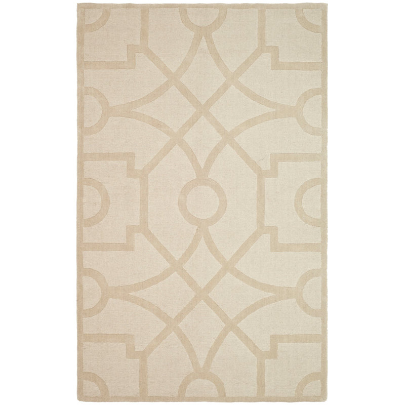 Jamon Martha Stewart Hand Tufted Wool Geometric Rug, Rectangle 3' x 5'