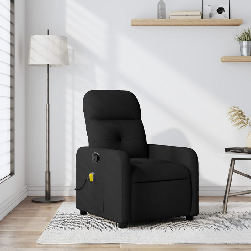 Fauteuil inclinable Vidaxl, Tissu noir