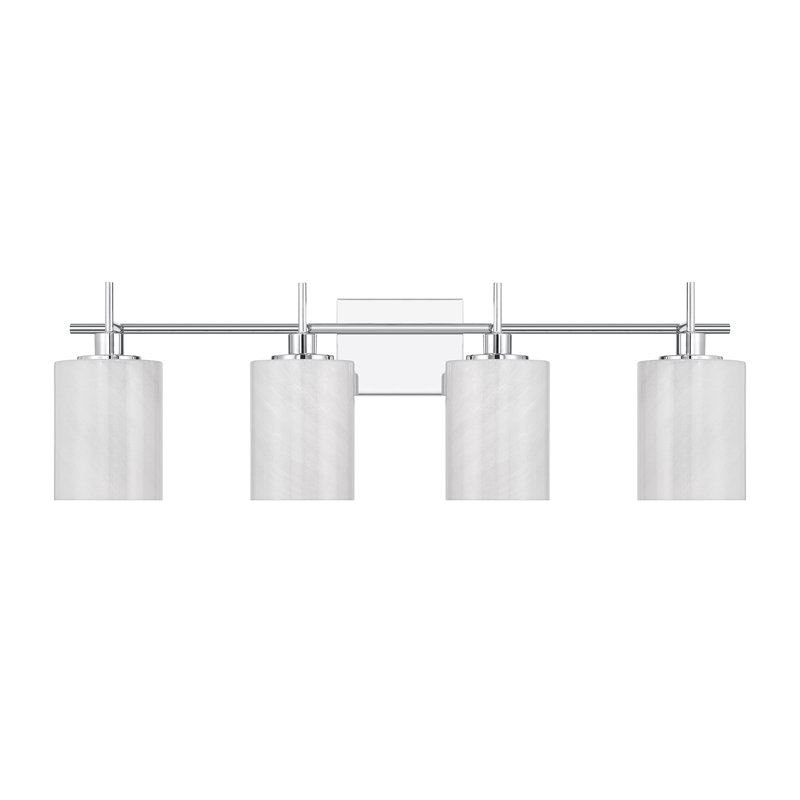 Eyanna 4-Light Bathroom Vanity Light in Chrome, Chrome