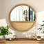 Alpers 60x60CM Wall Mirror Wood Framed Round Flat Accent Mirror