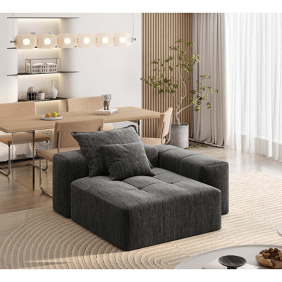 Canapé modulaire moderne capitonné avec tissu en chenille scintillant et rembourrage antidérapant pour une configuration flexible et une installation facile