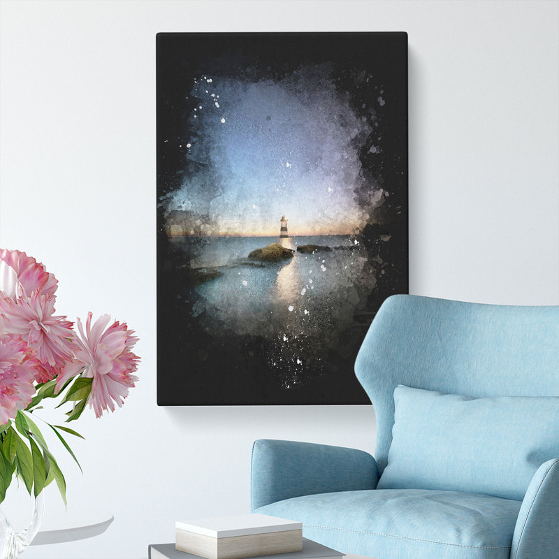 Penmon Lighthouse In Anglesey Wales - Wrapped Canvas Painting, 50cm H x 35cm W x 3cm D