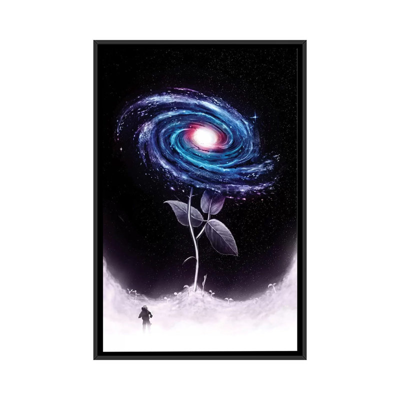 Ma petite fleur par impression sur toile Nicebleed, H 26 po x l 18 po x P 1,5 po, Toile encadrée noire, Pas de tapis