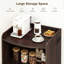 Armoire à café roulante avec prise de courant, chariot de cuisine mobile avec portes coulissantes et tablettes de rangement (l 23,62 po)-131364392