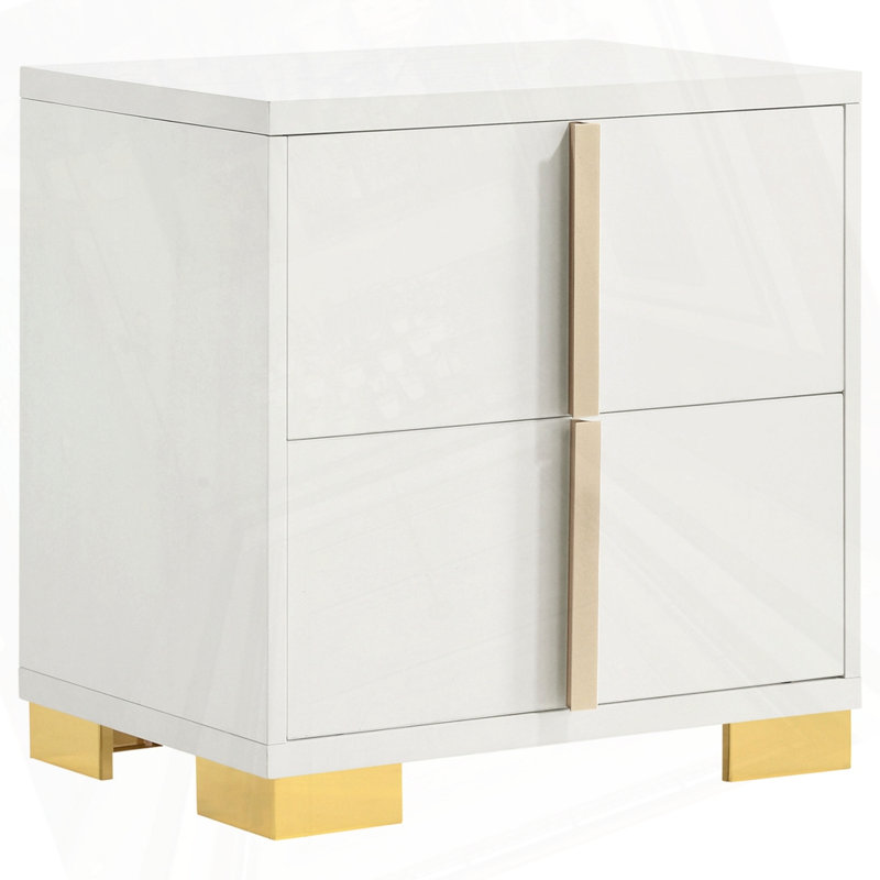 White 2-Drawer Nightstand