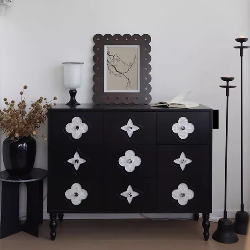 Shell Panel Black Buffet Table