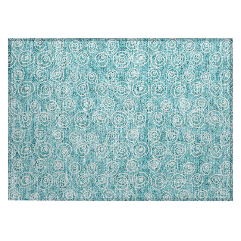 Washable Geometric Indoor / Outdoor Rug, Rectangle 1'8" x 2'6"