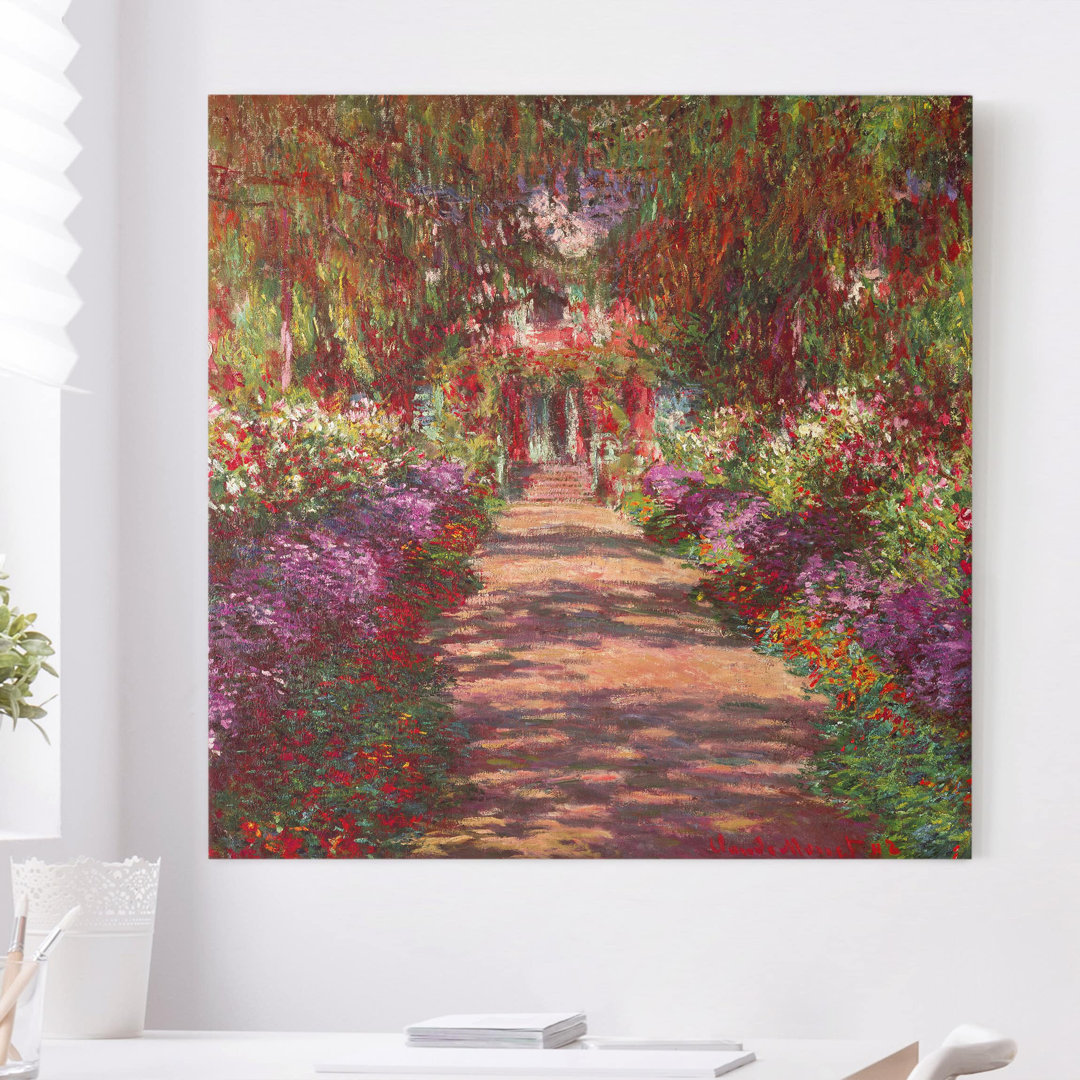 Leinwandbild Weg in Monets Garten in Giverny von Claude Monet