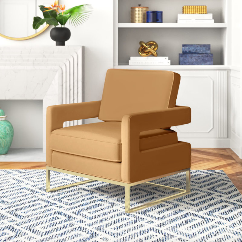 Fauteuil en velours l 33,5 po Isabel, Velours brun