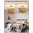 Boho Fandelier Ceiling Fan with Light and Remote Rattan Chandelier Fan Gold Caged Ceiling Fan with Light for Bedroom, Living Room Nursery Foyer Kitchen（6 Speed, Timing Adjustable Height）