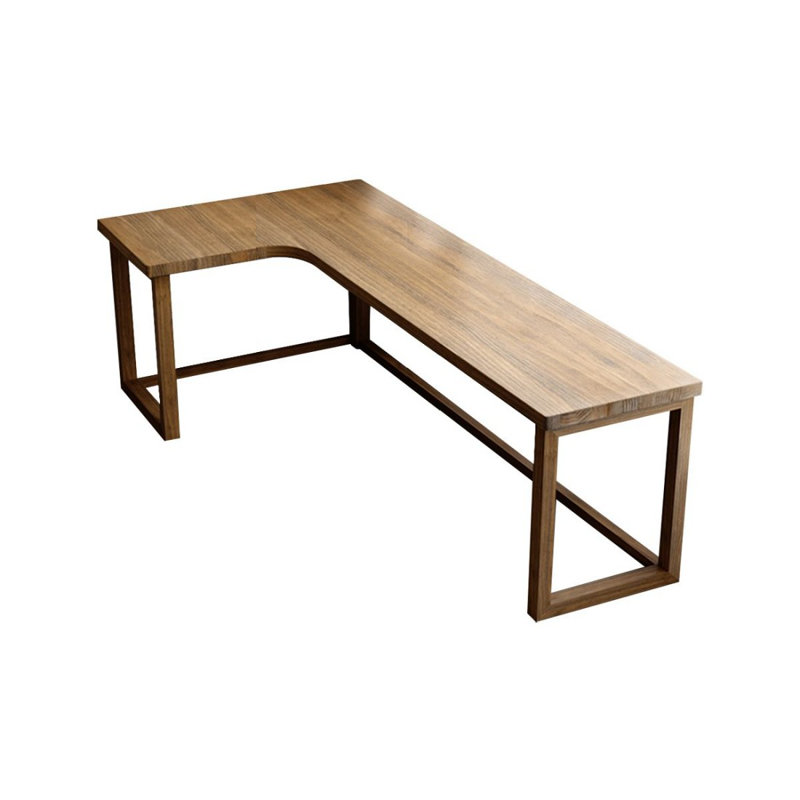 Solid wood L-shaped desk, 29.53" H x 62.99" W x 39.37" D, Left Hand Return