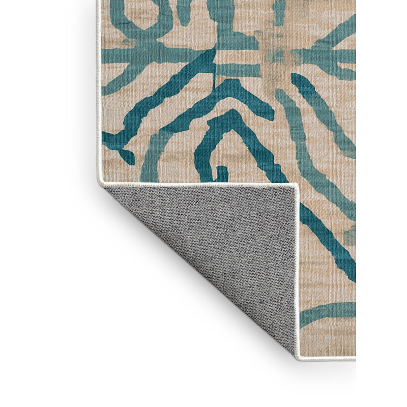 Machine Washable Beige Area Rug, Rectangle 7' x 10'