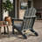 HDPE Adirondack Folding Chair with Dual Cup Holders for Outdoor Patio, Lawn, Grey