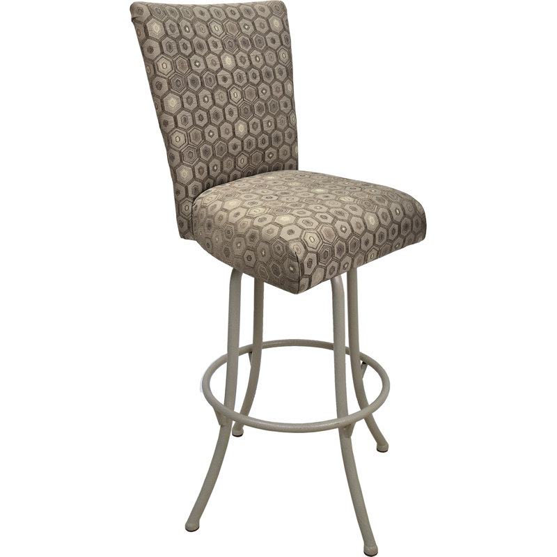 Tabouret pivotant en métal - 700 Plus - Base diamant sur Noam, Beige, Bar Stool (30” Seat Height)