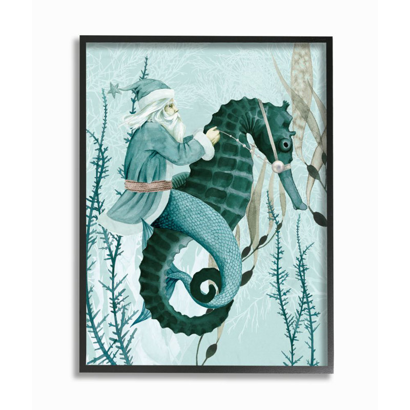 « sea père noël blue christmas design blue blue design » par grâce à cette bannière, impression, H 30 po x l 24 po x P 1,5 po