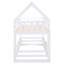 Structure de lit en bois robuste avec clôture, porte et conception de maison imaginative pour la sécurité et le plaisir des enfants-107415387