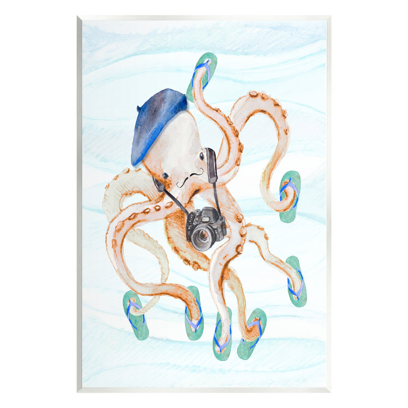 «Holiday Holiday Octopus Funny Floater» par Lanie Loreth, H 19 po x l 13 po x P 0,5 po, Bois