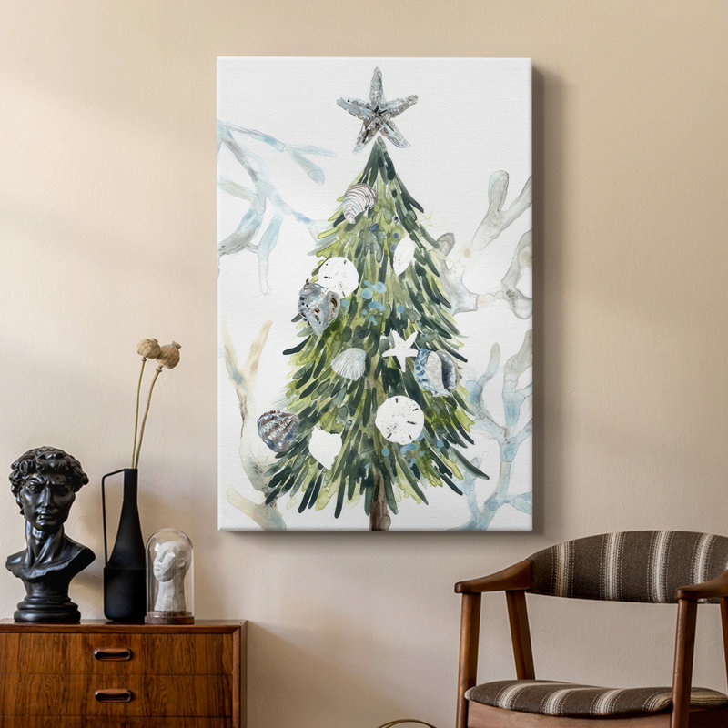Coastal Christmas Shell Collection B -Custom Wrapped Gallery Cavas, 18" H x 12" W