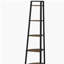 Retro walnut wood 5-tier corner bookshelf