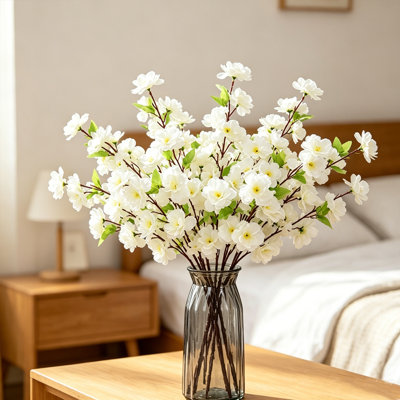 10pcs 25.6in Long  Artificial Flower Peach Blossom Livingroom Home Decoration(Set of 10)