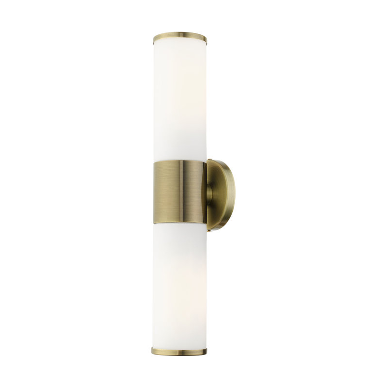 Antique Brass 2-Light Wall Mount Vanity Sconce